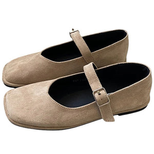 Basic Things Suede Mary Jane Flats