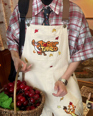 90's Kids Embroidery Overalls