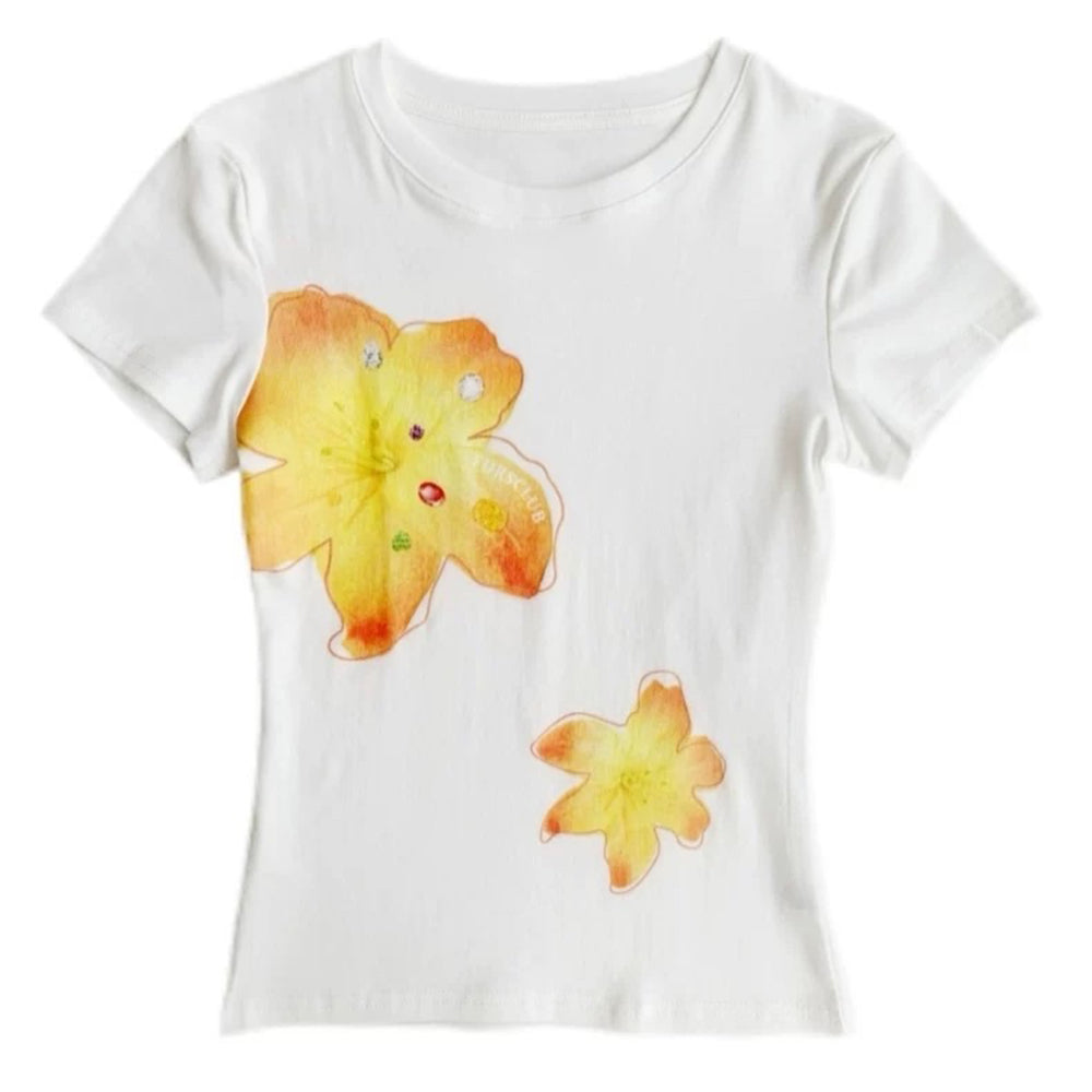 Tropical Flowers Coconut Girl T-Shirt