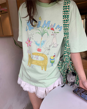 Whimsical Doodle Graphic Tee