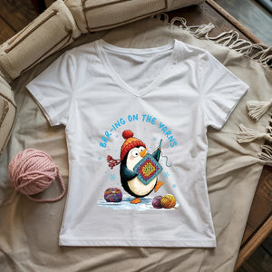 Brr-ing On The Yarns Lady V-neck