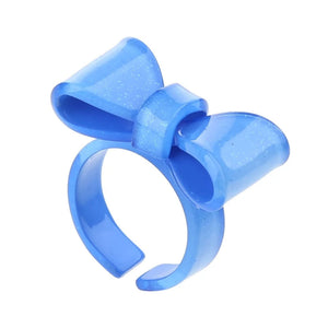 Y2K Glitter Bow Ring
