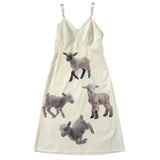 Y2K Lambs Print Slip Dress
