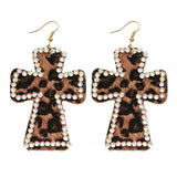 2000s Leopard Cross Earrings